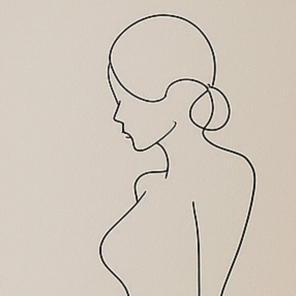 NWT Nude Line Art Female Silhouette Outlined Drawing - Picture 5 of 10